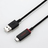 ELECOM 【生産完了品】USB2.0ケーブル 温度検知機能付 Standard-A/Type-C 2重シールドタイプ φ3.8mm 長さ0.7m ブラック MPA-ACS07SNBK