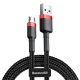 電材堂 【販売終了】USBケーブル USB-Micro 長さ0.5m レッド+ブラック USBケーブル USB-Micro 長さ0.5m レッド+ブラック DCAMKLF-A91 画像1