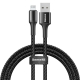 電材堂 【販売終了】USBケーブル データケーブルUSB for iP 2.4A 1m ブラック DCALGHB01