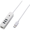 ELECOM USB3.0ハブ セルフパワータイプ 4ポート マグネット・ACアダプター付 ケーブル長1m ホワイト U3H-T410SWH