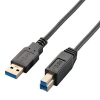 ELECOM USB3.0ケーブル 極細タイプ A-Bタイプ 1m USB3-ABX10BK