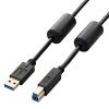 ELECOM フェライトコア付USB3.0ケーブル A-Bタイプ 1m USB3-BF10BK