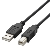 ELECOM USB2.0ケーブル A-Bタイプ 0.7m ブラック U2C-BN07BK