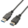 ELECOM USB3.0延長ケーブル 極細タイプ Aオス-Aメスタイプ 1m ブラック USB3-EX10BK
