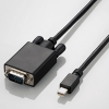 ELECOM MiniDisplayPort-D-Sub15変換ケーブル miniDisplayPortオス-D-Sub15ピンオス 1m AD-MDPVGA10BK