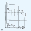 東芝 パイプ用ファン 風量形 格子タイプ トイレ・洗面所・浴室・居間用 風圧シャッター付 壁面取付専用 接続ダクトφ200mm パイプ用ファン 風量形 格子タイプ トイレ・洗面所・浴室・居間用 風圧シャッター付 壁面取付専用 接続ダクトφ200mm VFP-20KSYS 画像3