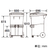 テラモト 【生産完了品】リサイクルカート#200 反転型 容量200L グリーン リサイクルカート#200 反転型 容量200L グリーン DS-224-620-1 画像2