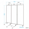 サンワサプライ 【生産完了品】パーティション(三連タイプ) パーティション(三連タイプ) SPT-3SVCL 画像2