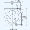 日本キヤリア(東芝) インテリア有圧換気扇 産業用換気扇 標準タイプ 排気専用 単相100V用 強弱付 羽根径25cm 埋込寸法295mm角 インテリア有圧換気扇 産業用換気扇 標準タイプ 排気専用 単相100V用 強弱付 羽根径25cm 埋込寸法295mm角 VFM-P25K 画像2
