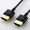 ELECOM Premium HDMIケーブル イーサネット対応 4K対応 超スリムケーブル ケーブル長1.5m CAC-HDPSS15BK
