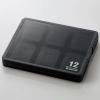 ELECOM クリアカードケース SDカード・microSDカード用 合計12枚収納 インデックス・ナンバーラベル付 ブラック CMC-06NMC12