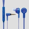 ELECOM マイク付ステレオヘッドホン スマートフォン用 密閉型 耳栓タイプ フラットケーブル Y型コード1.2m ブルー EHP-CS3520MBU