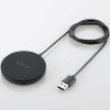 ELECOM ワイヤレス充電器 USB-Aケーブル一体型 Magsafe対応 マグネット内蔵 最大5W ケーブル長100cm ブラック W-MA01BK