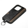 PGA iPhone 13 Pro用 ポケット付 ハイブリッドタフケース ブラック PG-21NPT04BK