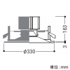 コイズミ照明 LEDベースダウンライト 浅型 7500・9000・10000lmクラス HID150W相当 埋込穴φ300mm 配光角40° 電球色 電源別売 LEDベースダウンライト 浅型 7500・9000・10000lmクラス HID150W相当 埋込穴φ300mm 配光角40° 電球色 電源別売 XD157501WL 画像2