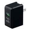 ヤザワ PD対応USBアダプター2ポート30W ブラック PD対応USBアダプター2ポート30W ブラック VFPD30BK 画像1