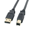 サンワサプライ USB2.0ケーブル 2重シールド ツイストペア 金メッキコネクタ ブラック 1m KU20-1BKHK2