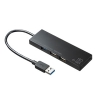 サンワサプライ USB3.1+2.0コンボハブ カードリーダー付 SDカード microSDスロット搭載 ブラック USB-3HC316BKN