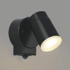 コイズミ照明 LED一体型スポットライト 防雨型 白熱球60W相当 散光配光 非調光 電球色 タイマー付人感センサ付 黒 AU50448