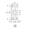 EVN ブッシングプーリー SPA 250mm 溝数3 SPA250-3