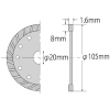 エビ ダイヤモンドカッター タイルくん (乾式) 一般タイル用 105mm ダイヤモンドカッター タイルくん (乾式) 一般タイル用 105mm TW10516 画像2