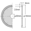 エビ ダイヤモンドカッター (乾式)切断王 ウェーブタイプ 105mm ダイヤモンドカッター (乾式)切断王 ウェーブタイプ 105mm WA105 画像4