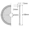 エビ ダイヤモンドカッター (乾式)切断王 ウェーブタイプ 180mm ダイヤモンドカッター (乾式)切断王 ウェーブタイプ 180mm WA180 画像4