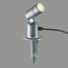 コイズミ照明 LEDスポットライト 防雨型 スパイク式 白熱球60W相当 散光配光 非調光 電球色 キャブタイヤケーブル5.0m・ランプ付 サテンシルバー AU54118
