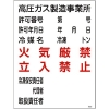 緑十字 高圧ガス関係標識 高圧ガス製造事業所・火気厳禁・立入禁止 高302 600×450 039302