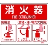 緑十字 消防標識 消火器使用法 使用法1 215×250mm 壁面取付タイプ エンビ 066011