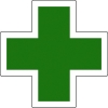 緑十字 ヘルメット用ステッカー 緑十字マーク HL-131 34×34mm 5枚組 反射タイプ 233131