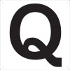 TRUSCO 表示板 アルファベット「Q」 420X420 TAEH-Q