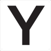 TRUSCO 表示板 アルファベット「Y」 420X420 TAEH-Y