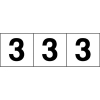 TRUSCO 数字ステッカー 100×100 「3」 透明地/黒文字 3枚入 TSN-100-3-TM