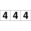 TRUSCO 数字ステッカー 100×100 「4」 透明地/黒文字 3枚入 TSN-100-4-TM