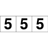 TRUSCO 数字ステッカー 100×100 「5」 透明地/黒文字 3枚入 TSN-100-5-TM