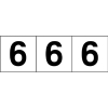 TRUSCO 数字ステッカー 100×100 「6」 透明地/黒文字 3枚入 TSN-100-6-TM