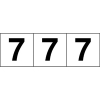 TRUSCO 数字ステッカー 100×100 「7」 透明地/黒文字 3枚入 TSN-100-7-TM