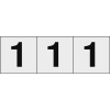 TRUSCO 数字ステッカ― 30×30 「1」 透明地/黒文字 3枚入 TSN-30-1-TM