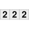 TRUSCO 数字ステッカ― 30×30 「2」 透明地/黒文字 3枚入 TSN-30-2-TM