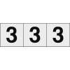 TRUSCO 数字ステッカー 30×30 「3」 透明地/黒文字 3枚入 TSN-30-3-TM