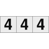 TRUSCO 数字ステッカー 30×30 「4」 透明地/黒文字 3枚入 TSN-30-4-TM