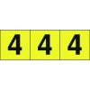 TRUSCO 数字ステッカー 30×30 「4」 黄色地/黒文字 3枚入 TSN-30-4-Y