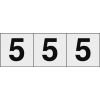 TRUSCO 数字ステッカー 30×30 「5」 透明地/黒文字 3枚入 TSN-30-5-TM