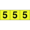 TRUSCO 数字ステッカー 30×30 「5」 黄色地/黒文字 3枚入 TSN-30-5-Y