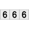 TRUSCO 数字ステッカー 30×30 「6」 透明地/黒文字 3枚入 TSN-30-6-TM