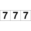 TRUSCO 数字ステッカー 30×30 「7」 白地/黒文字 3枚入 TSN-30-7