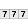 TRUSCO 数字ステッカー 30×30 「7」 透明地/黒文字 3枚入 TSN-30-7-TM