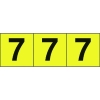 TRUSCO 数字ステッカー 30×30 「7」 黄色地/黒文字 3枚入 TSN-30-7-Y