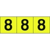 TRUSCO 数字ステッカー 30×30 「8」 黄色地/黒文字 3枚入 TSN-30-8-Y